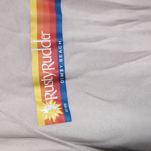 Bella Canvas Beige Rusty Rudder Dewey Beach Crewneck Sweatshirt Size Small - Picture 3 of 5